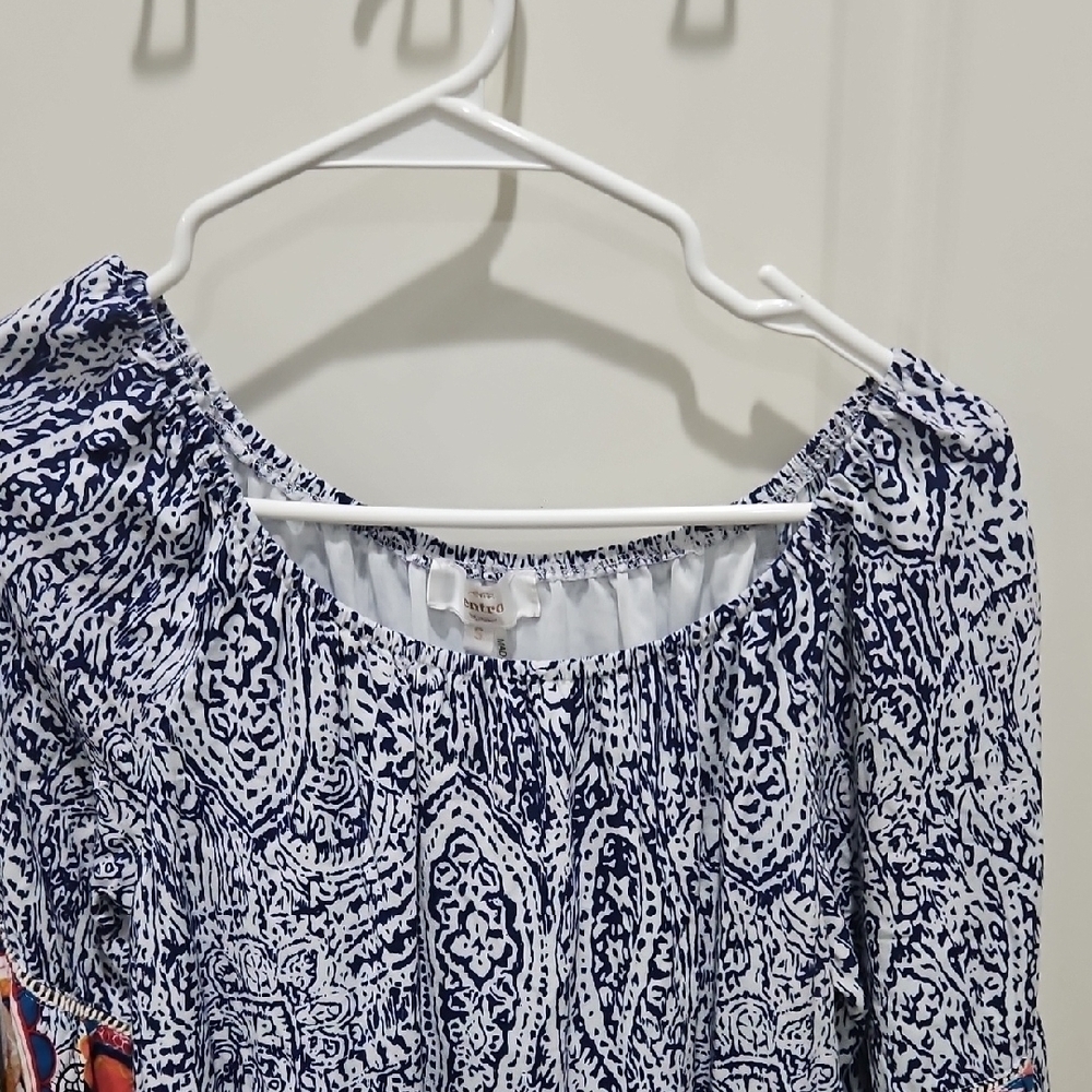 Entro Blue and White Paisley Dress - Picture 4 of 5